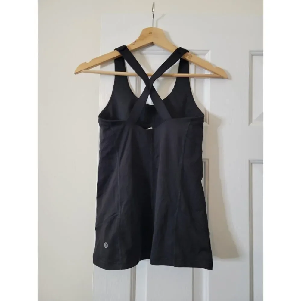 LULULEMON Tank Top Black Cross Strap Back size 4